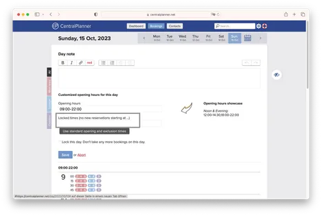 Setup locked times to better manage when guests arrive.